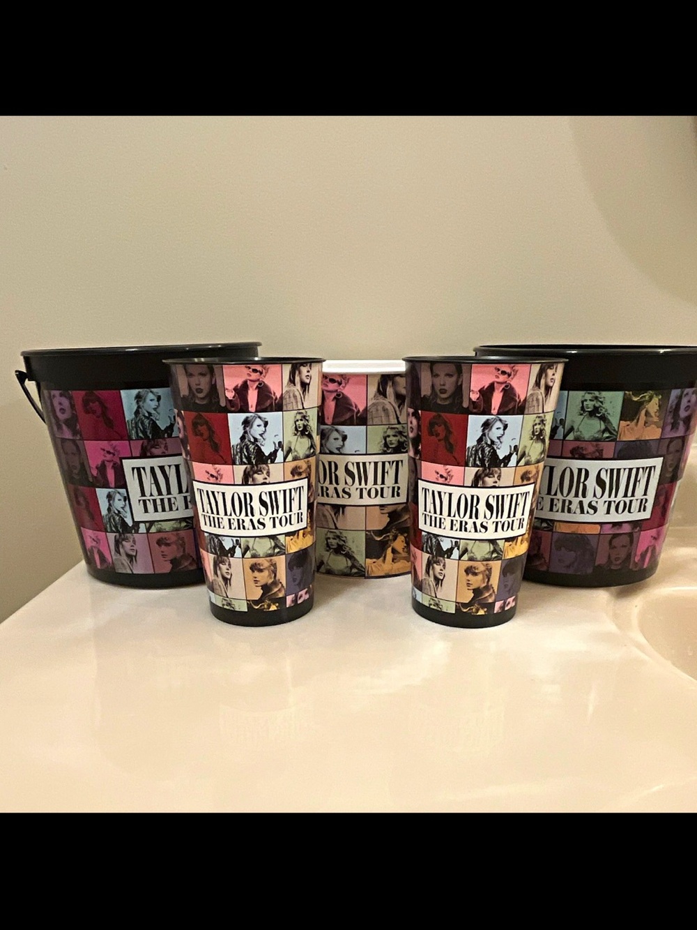 Taylor Swift Multicolor Eras Tour Cups & Buckets Party whole set (5 pieces)